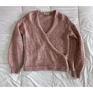 Madewell Beresford Wrap-Front Pullover Sweater Pink Oversized Women's Size XXS